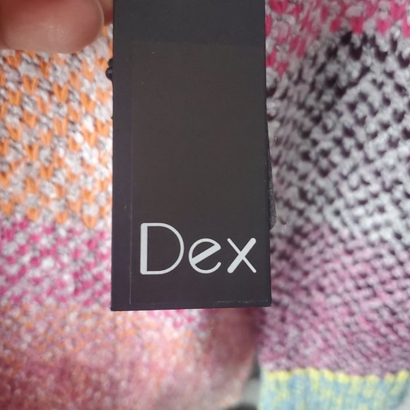 DEX Women's Patchwork Knit Cardigan Multi-colour Cozy Soft ASO Hallmark Movies - Picture 11 of 12